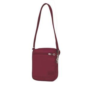 PACSAFE Citysafe CS75 Crsbody Travel Bag Nylon Burgundy Red Womens One Size